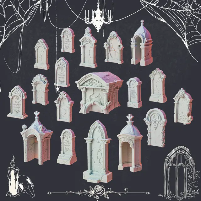 Tombstones — modelo 3D