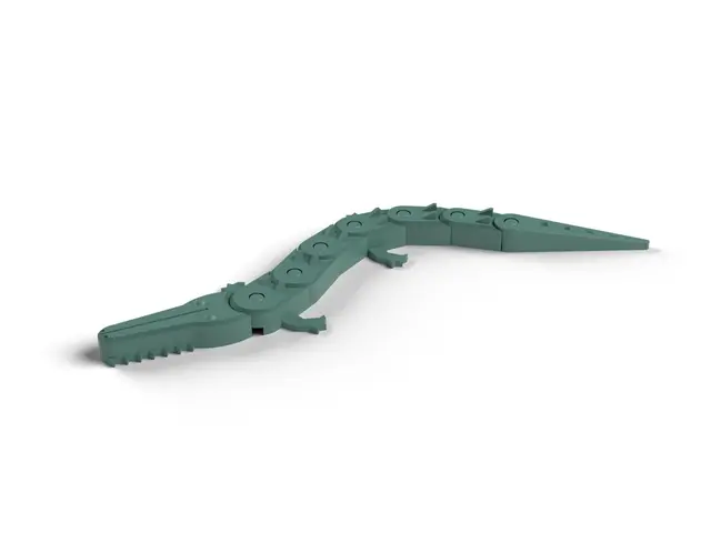 Flexi Crocodile - Print in Place Articulated Alligator Fidget Toy, No Supports (OpenSCAD) — modelo 3D