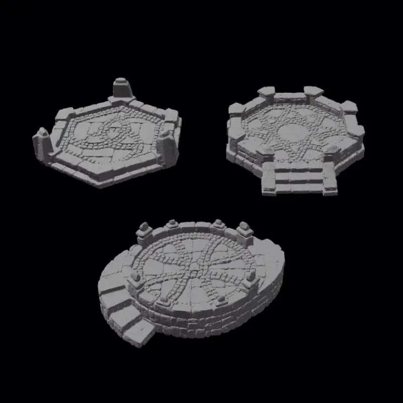 Medieval Fantasy Terrain Objectives Set Vol. I - Town Squares (FDM & RESIN) — modelo 3D