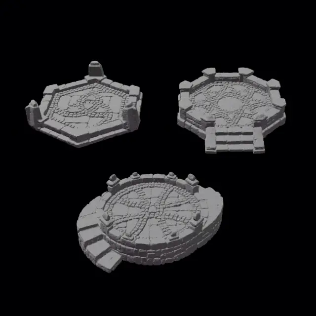 Medieval Fantasy Terrain Objectives Set Vol. I - Town Squares (FDM & RESIN) — modelo 3D