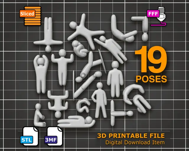 Meccha Chameleon Figures - 19 Poses for Hide and Seek — modelo 3D