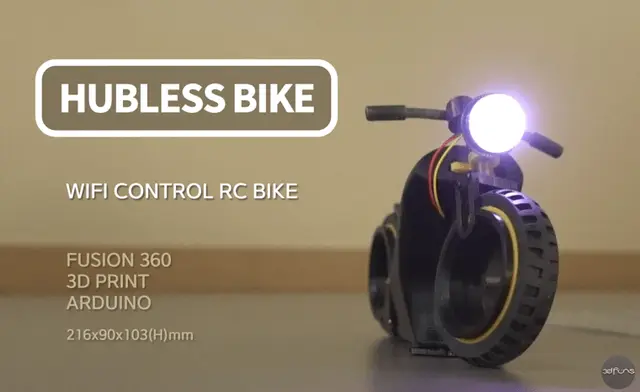 Hubless Bike_Arduino RC — modelo 3D