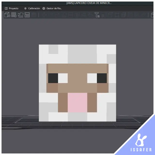 Lapicero Minecraft Oveja Multicolor / Pen Holder | STL + .3MF (Bambu AMS) — modelo 3D