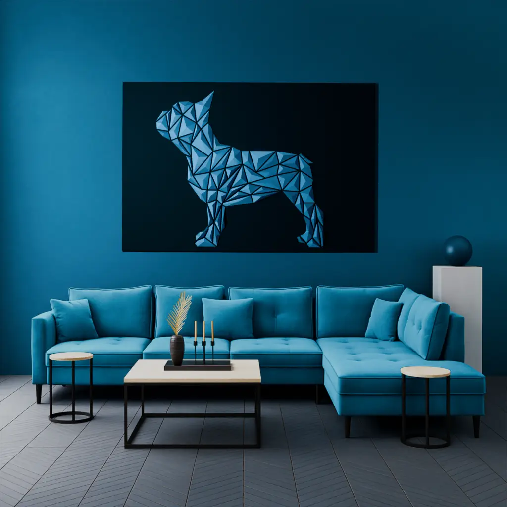 Geometric French Bulldog wall art — modelo 3D