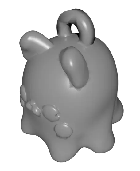 Little Ghost Keychain: Pug Dog(Single Color) — modelo 3D