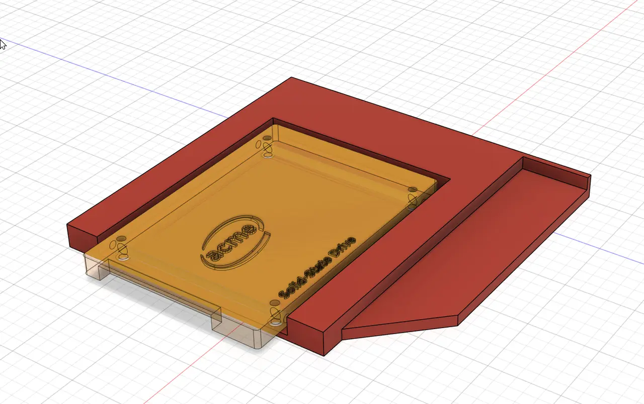 Lenovo V510s M710S SSD adapter for disc drive. — modelo 3D