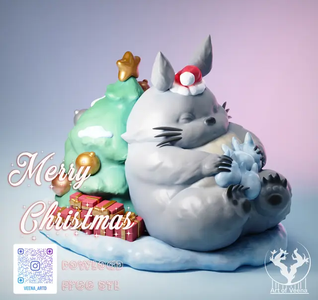 Merry Christmas 2024 Totoro — modelo 3D