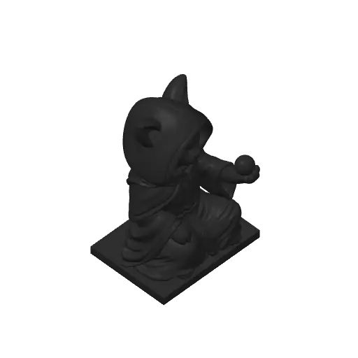 Mystical Cat Seer – Black Cat Wizard Sculpture — modelo 3D