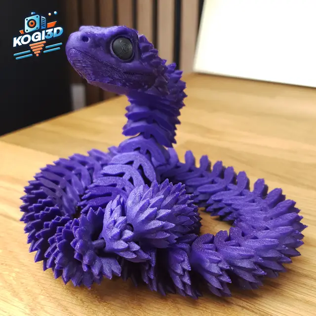 Print in Place Articulated Flexy Snake — modelo 3D
