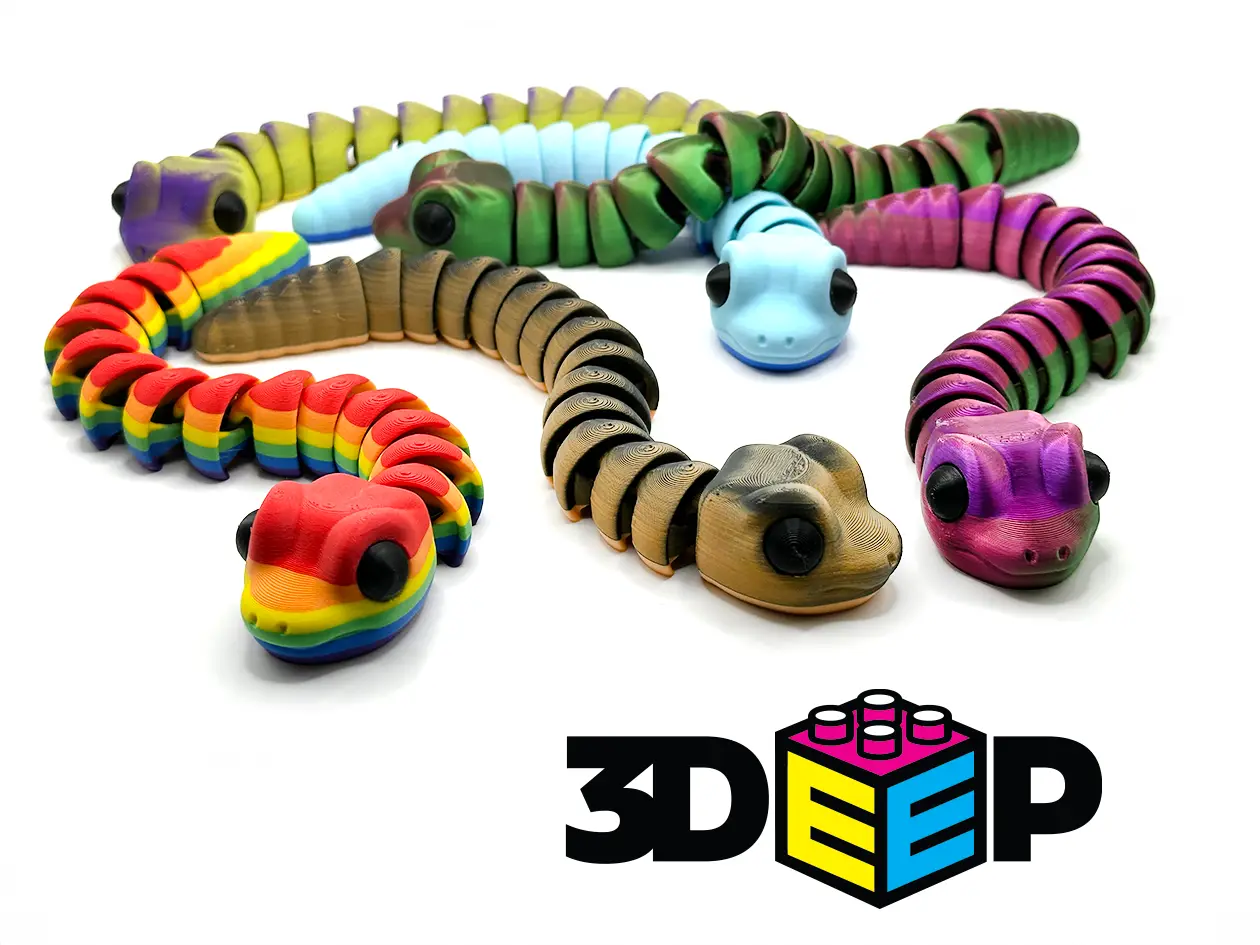 Flexi Baby Snake - Print in place - No Supports — modelo 3D