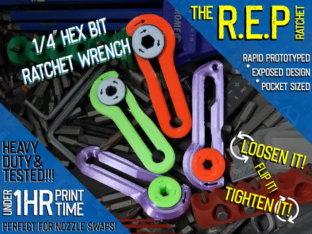 The Original R.E.P Ratchet Wrench - 1/4" Hex Bit Ratchet Wrench Tool and FIDGET TOY!!! — modelo 3D