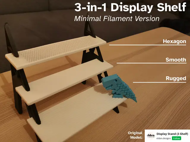 3-in-1 Display Shelf - Minimal Filament Version — modelo 3D