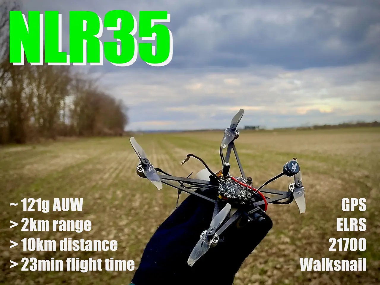 #NLR35 digital Nanolongrange FPV drone — modelo 3D