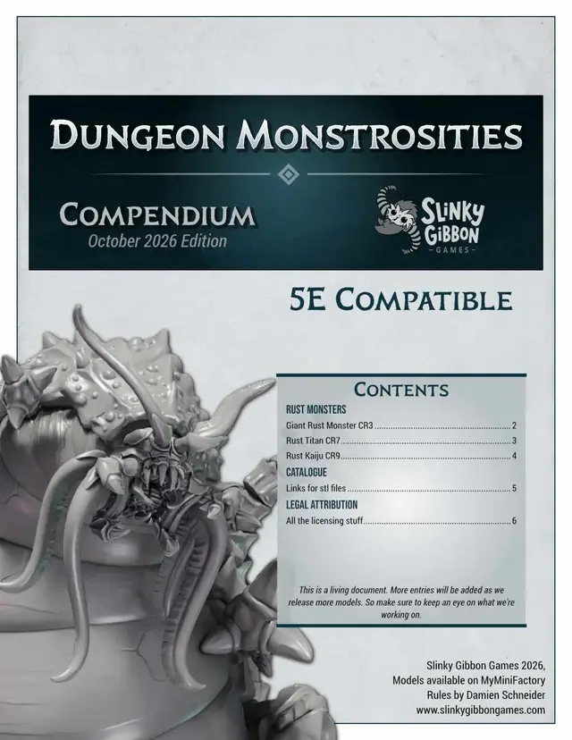 Dungeon Monstrosities - Compendium — modelo 3D