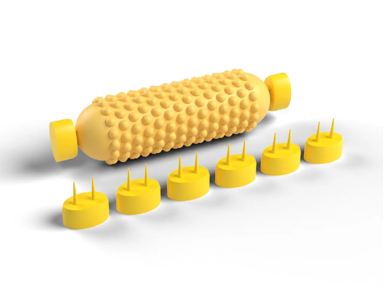Corn on the Cob Holders - 8 Corn Shaped Skewers for BBQ, No Supports (OpenSCAD) — modelo 3D