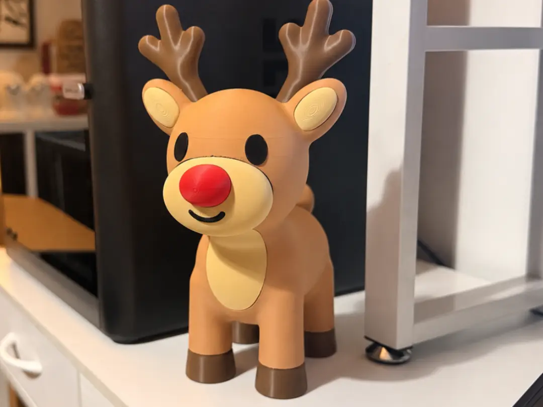 Christmas Chunky Rudolph Reindeer | No AMS Needed — modelo 3D