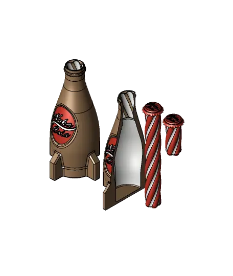 Nuka Cola Bottle - Twist Container Fallout Gamer Design — modelo 3D
