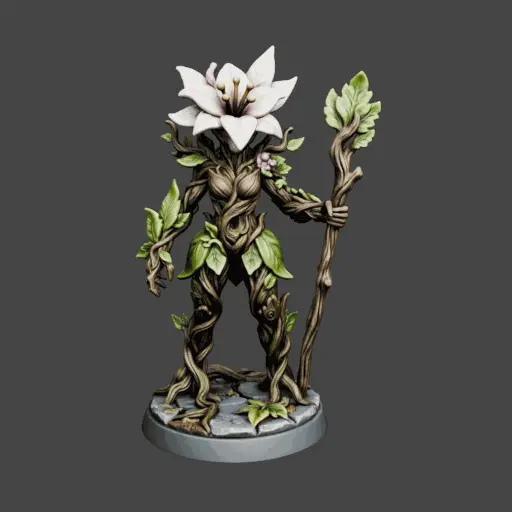 1000+ Minis, Free Kickstarter Sample, Floral Forest Guardian Miniature — modelo 3D