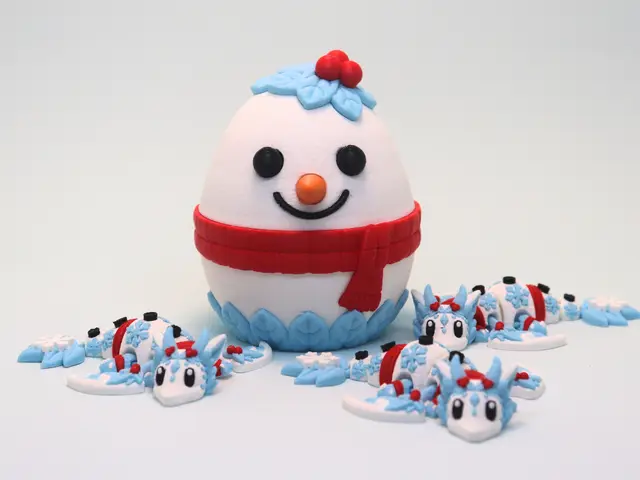 Flexi Snowman Dragon Articulated Toy Zinibow3D — modelo 3D