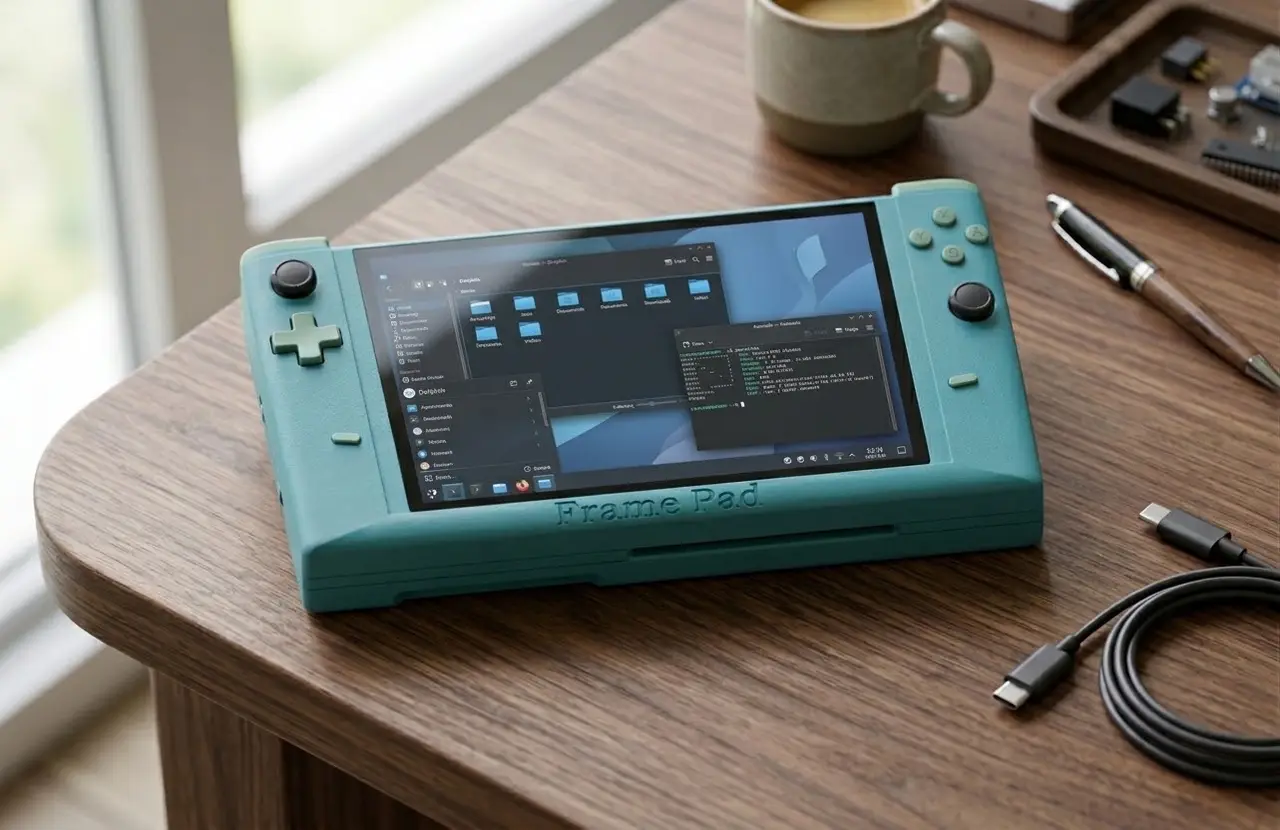 Frame Pad - a Framework 12 compatible handheld gaming device — modelo 3D