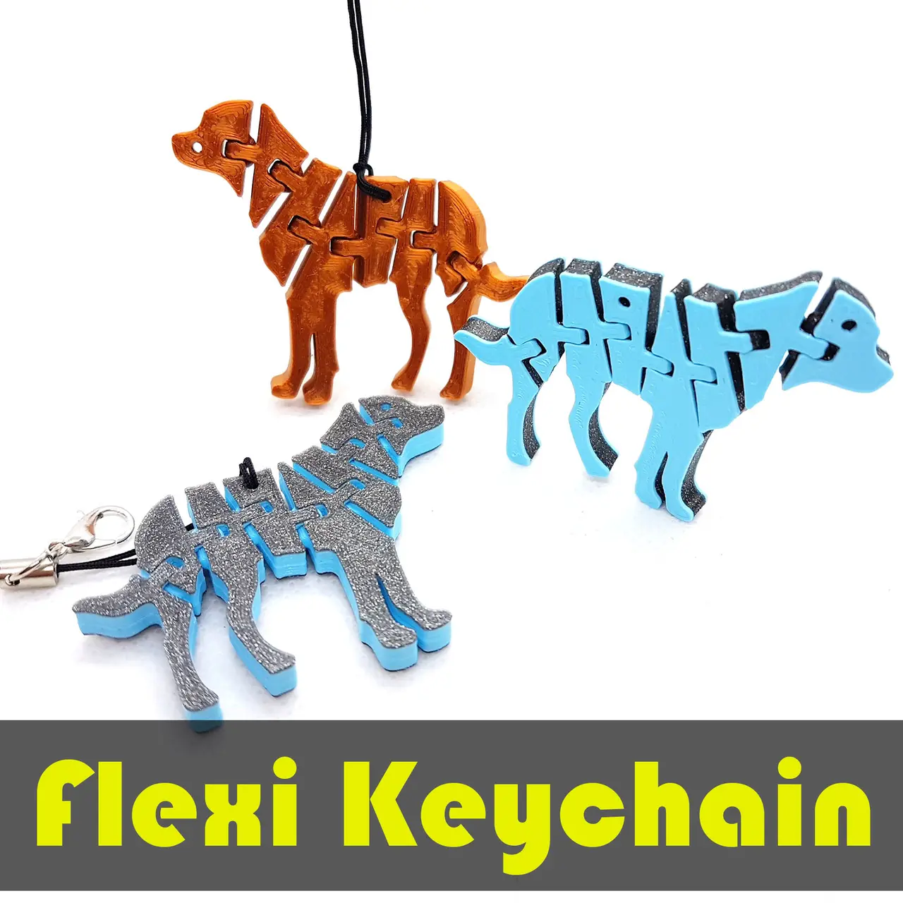 Flexi Articulated Keychain - Greater Swiss Mountain Dog — modelo 3D