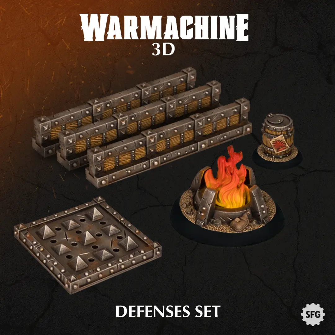 WARMACHINE 3D FREE Defenses Set — modelo 3D