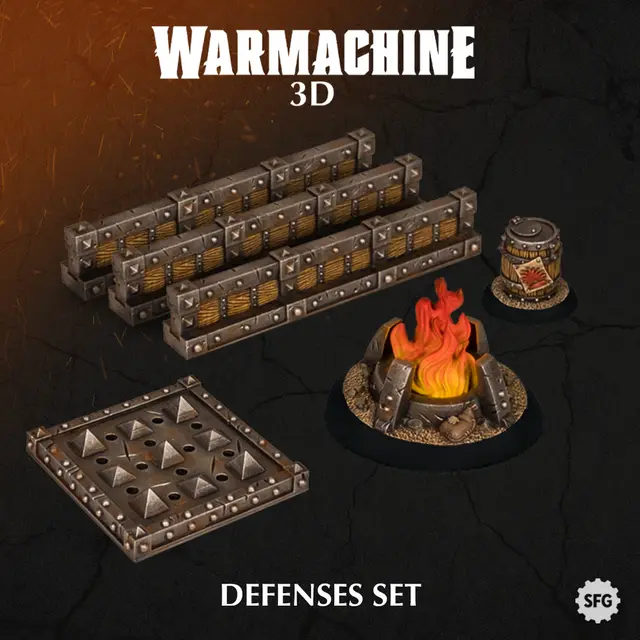 WARMACHINE 3D FREE Defenses Set — modelo 3D