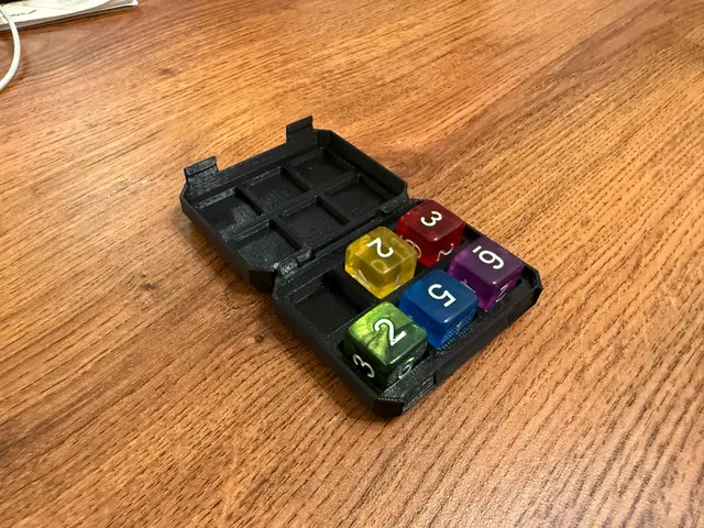 D6 dice case print in place) — modelo 3D