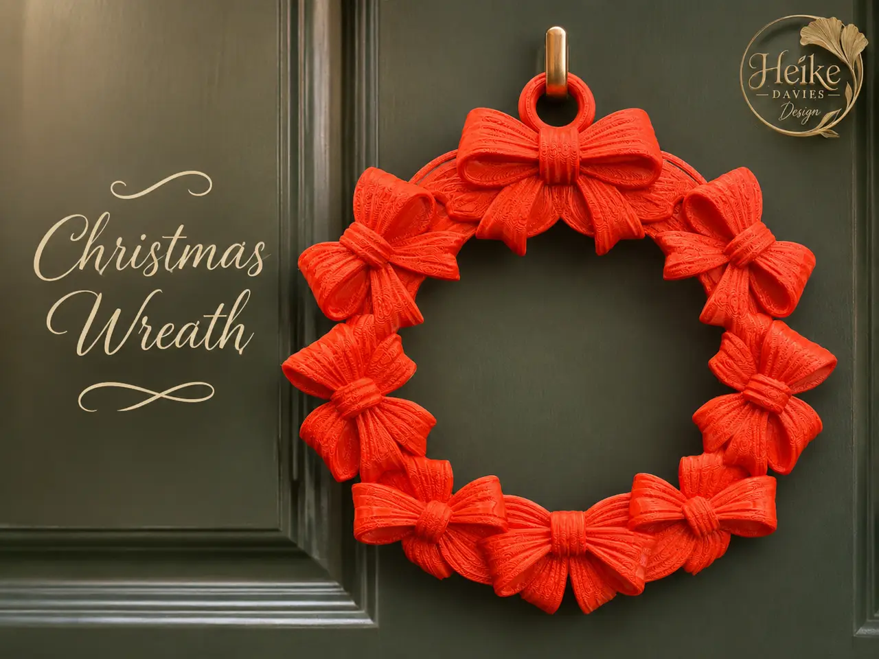 Sculptural Bow Christmas Wreath — modelo 3D