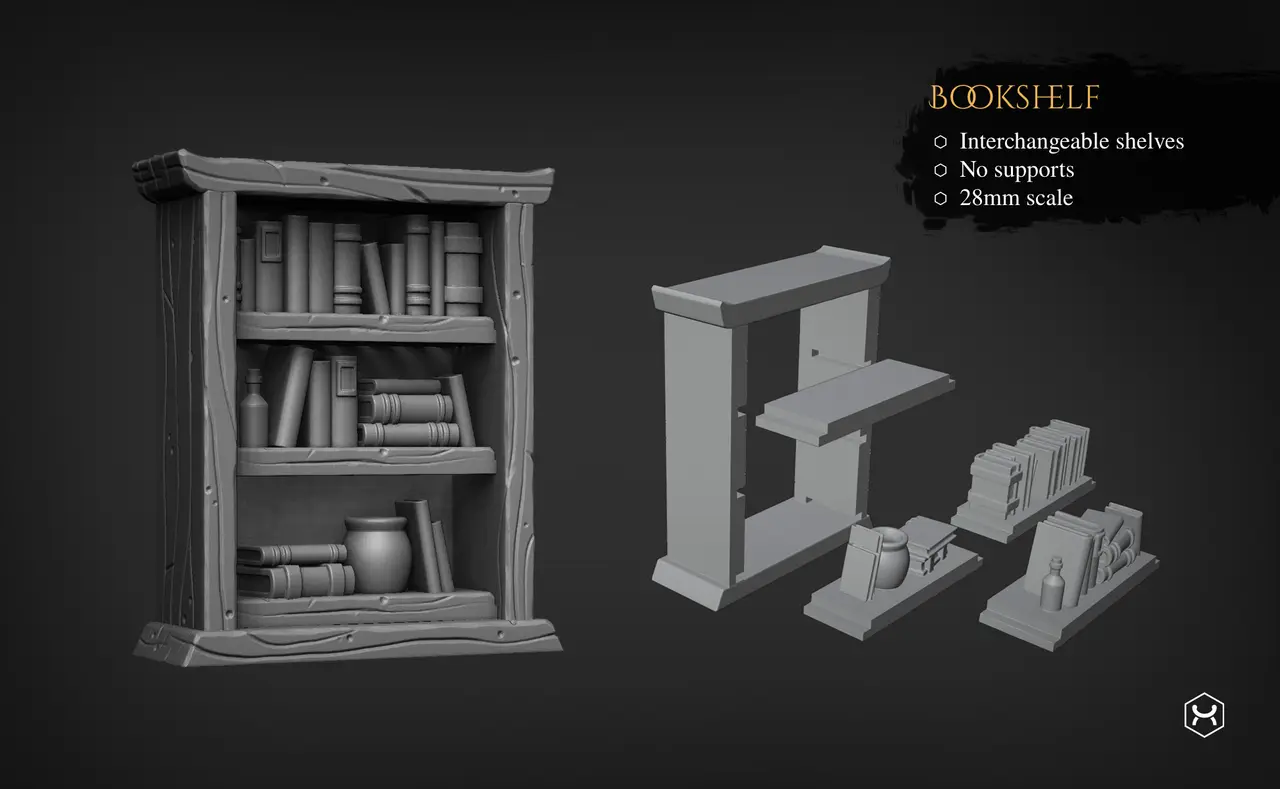 Bookshelf and Cupboard — modelo 3D