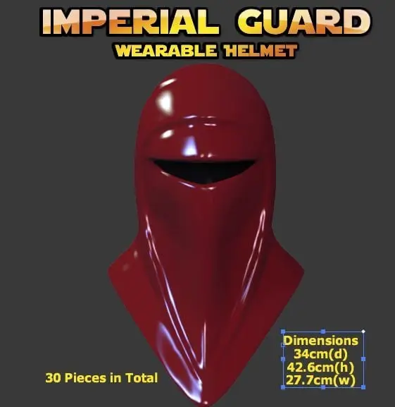 Full Scale Imperial Guard Costume Mask (30 Pieces) — modelo 3D