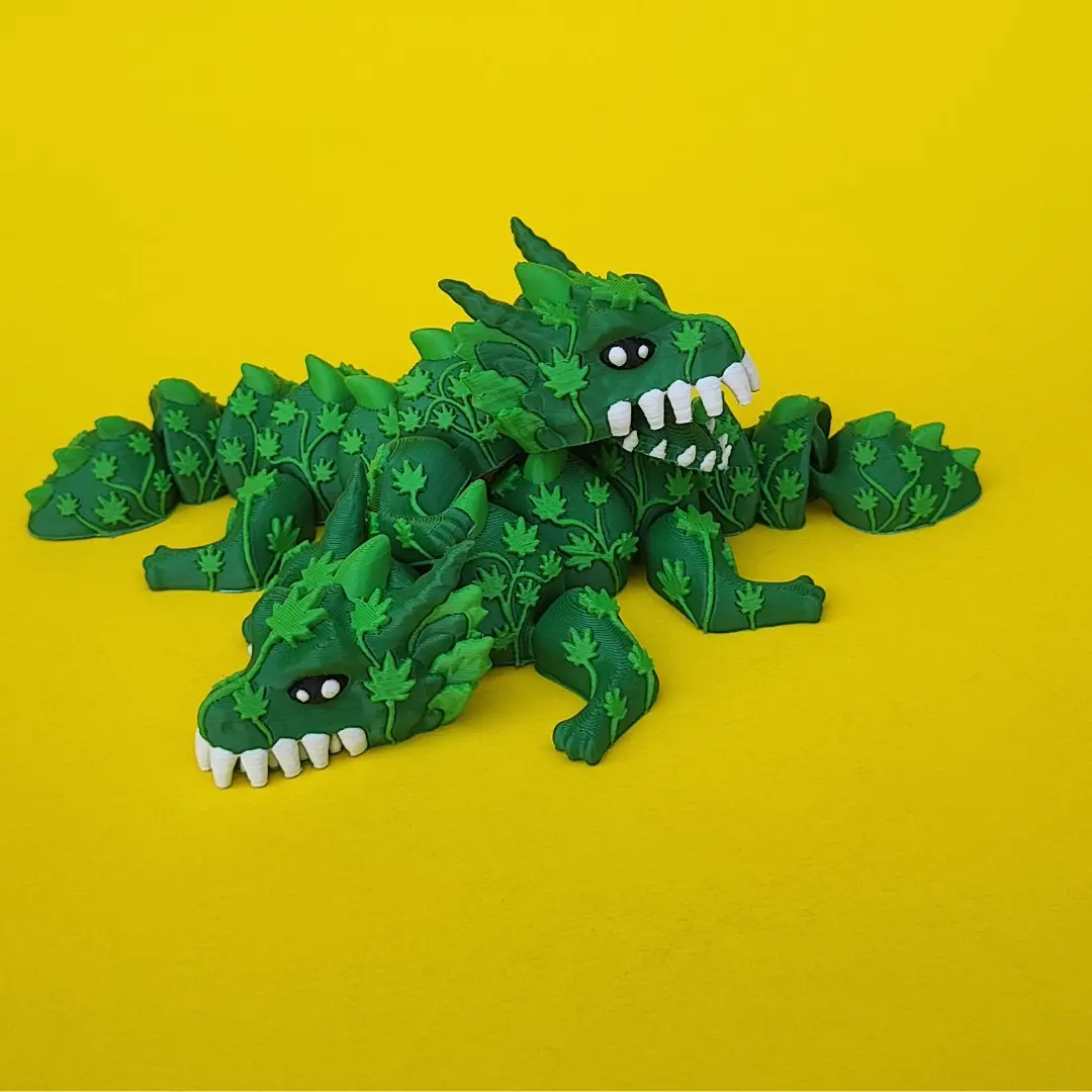 Biting Cannabis Dragon No Support 3D Print — modelo 3D