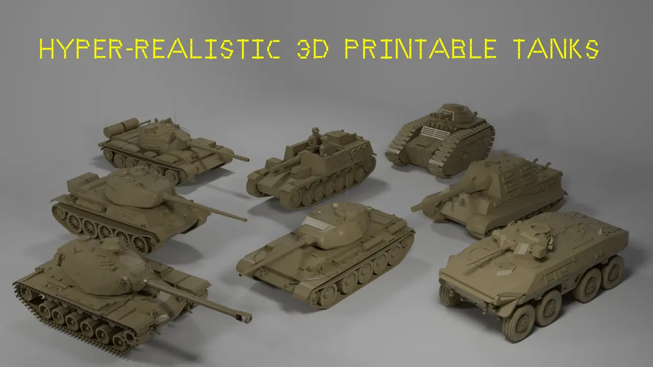 Hyper-realistic 3D Printable Tanks — modelo 3D