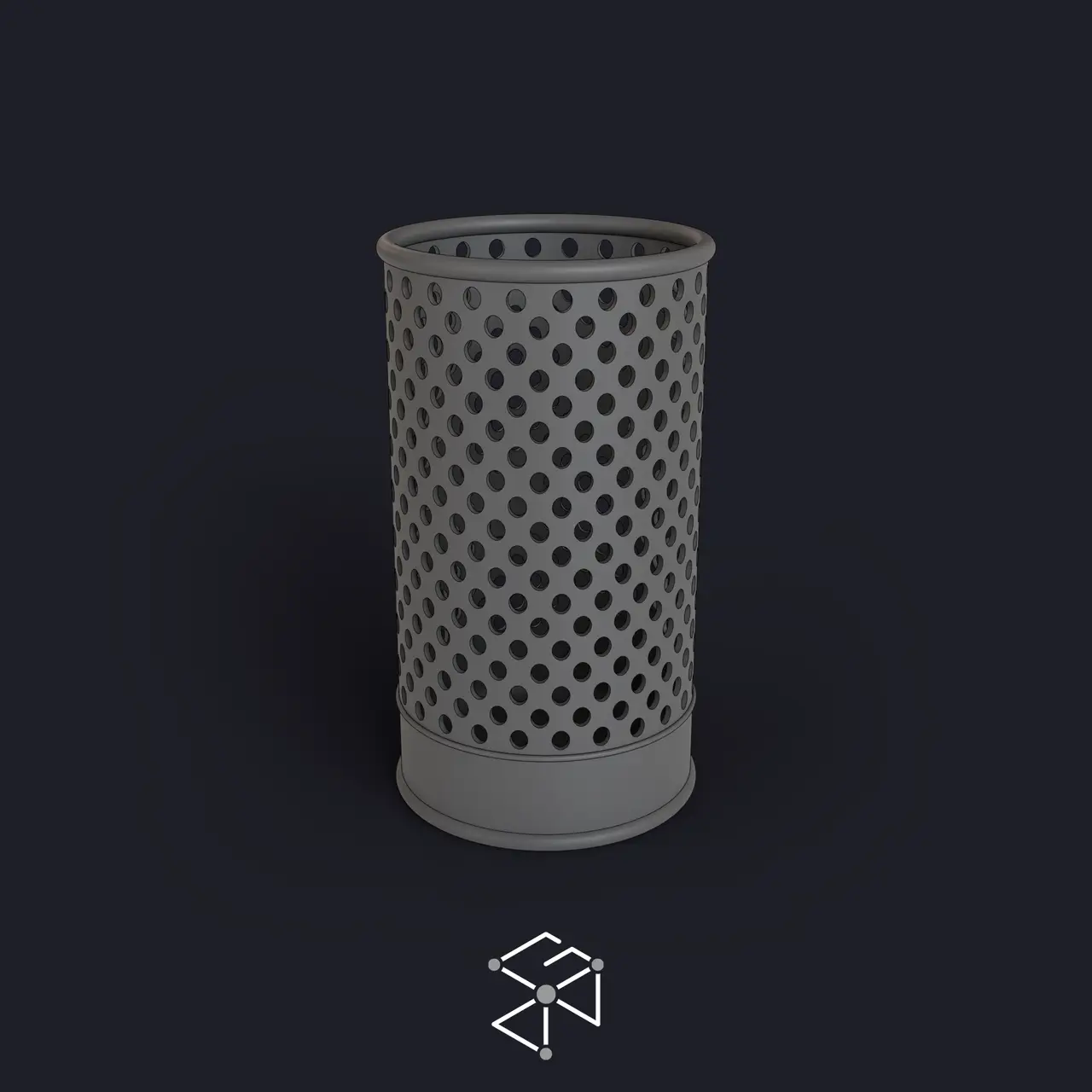 Pencil Holder - Round Grid Pattern — modelo 3D
