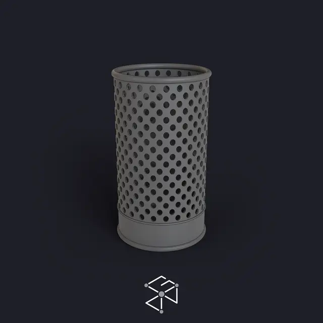 Pencil Holder - Round Grid Pattern — modelo 3D