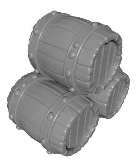 FREE PROPS Barrels Fantasy Miniatures 32mm STL for TTRPG — modelo 3D