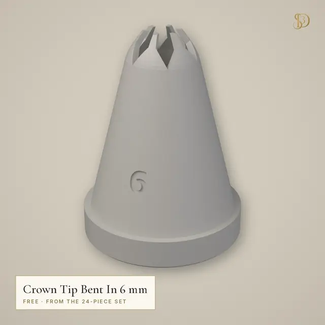 Crown Star Piping Tip 6 mm – Free Bent-In Nozzle (from the 24-Piece Set) — modelo 3D