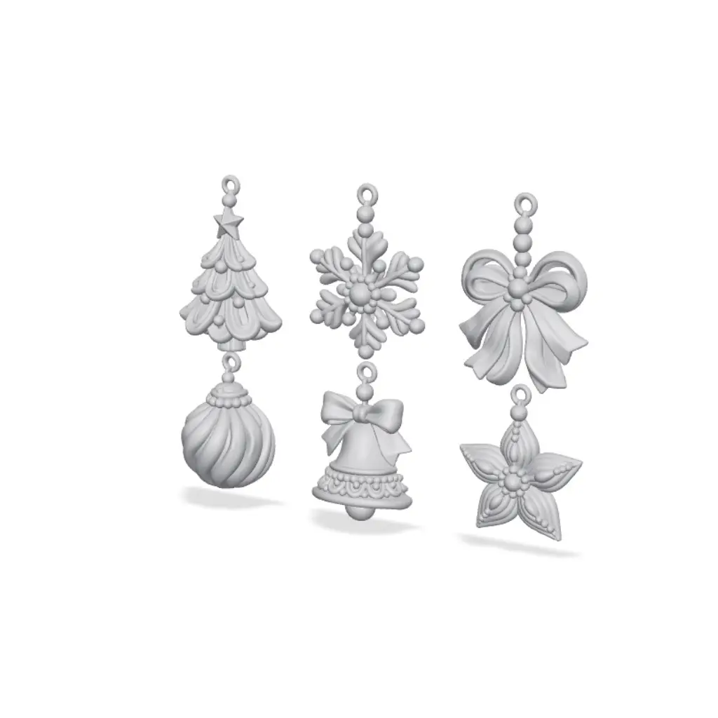 Elegant Christmas Ornament Set - 6 Designs — modelo 3D