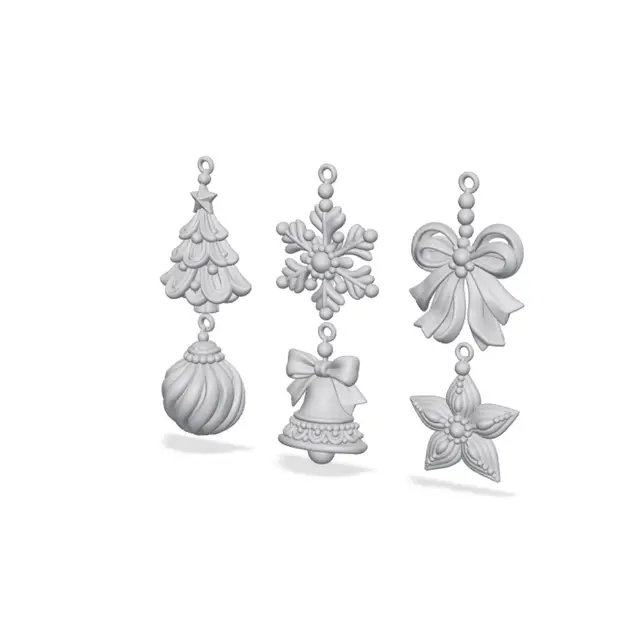 Elegant Christmas Ornament Set - 6 Designs — modelo 3D