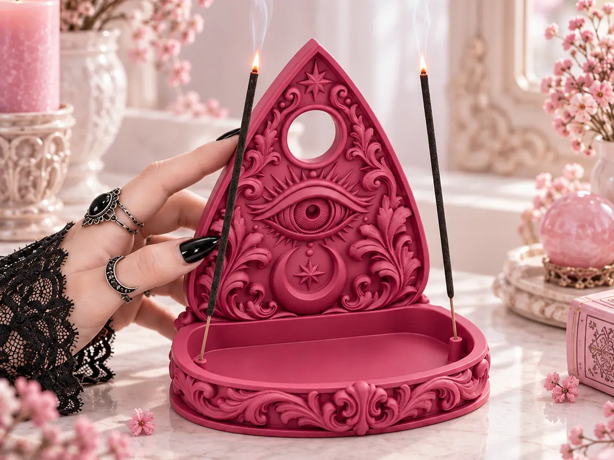 Goth Ouija Planchette Double Incense Holder Tray — modelo 3D