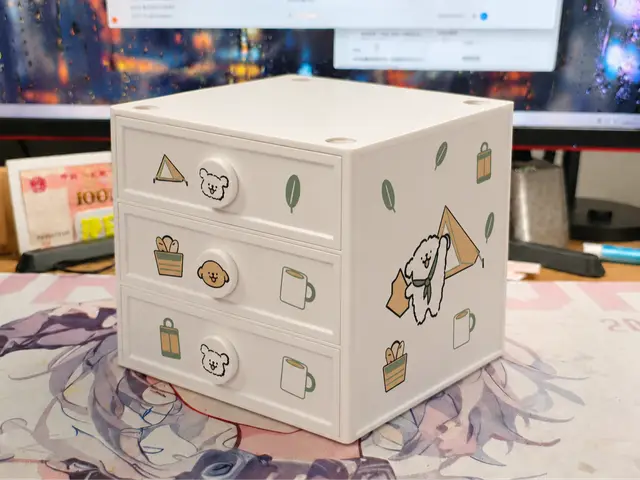 线条小狗·露营野餐三层收纳柜｜ABC混搭·可堆叠 — modelo 3D