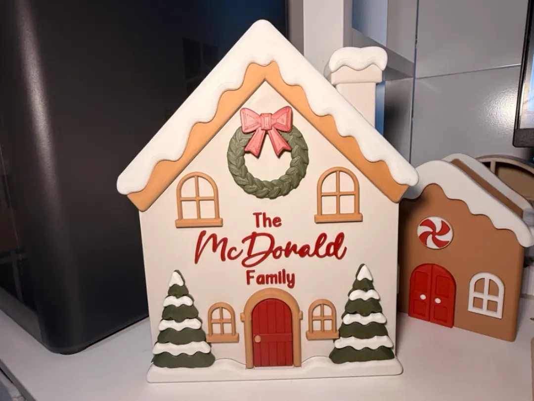 Personalised Christmas Family House Freestanding — modelo 3D