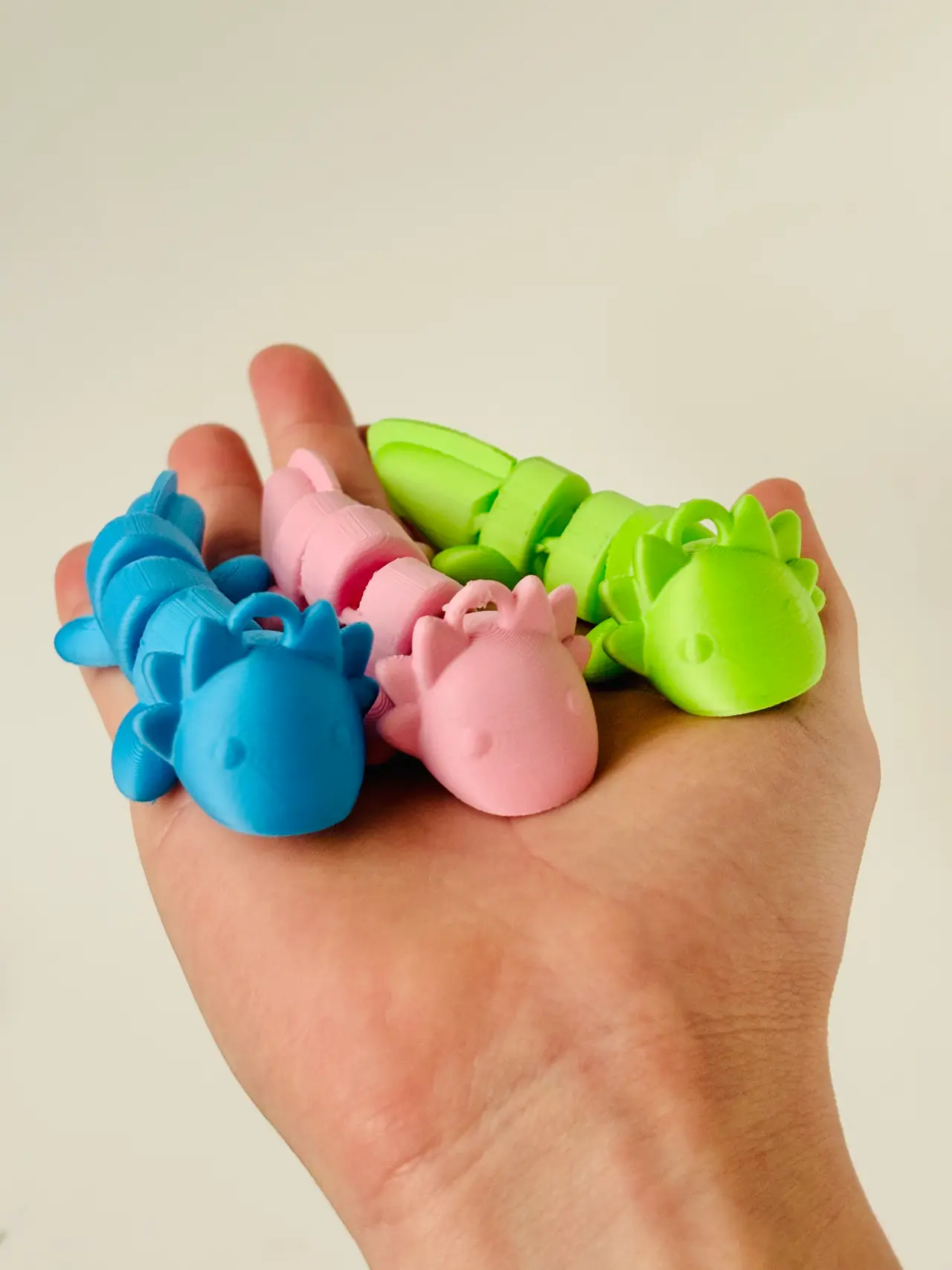 articulated axolotl - Print in Place Keychain — modelo 3D