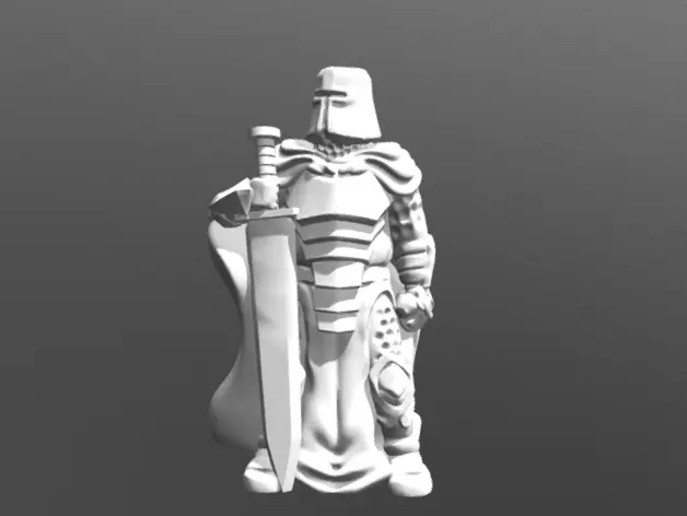 Knight w/Greatsword (28mm/32mm scale) — modelo 3D
