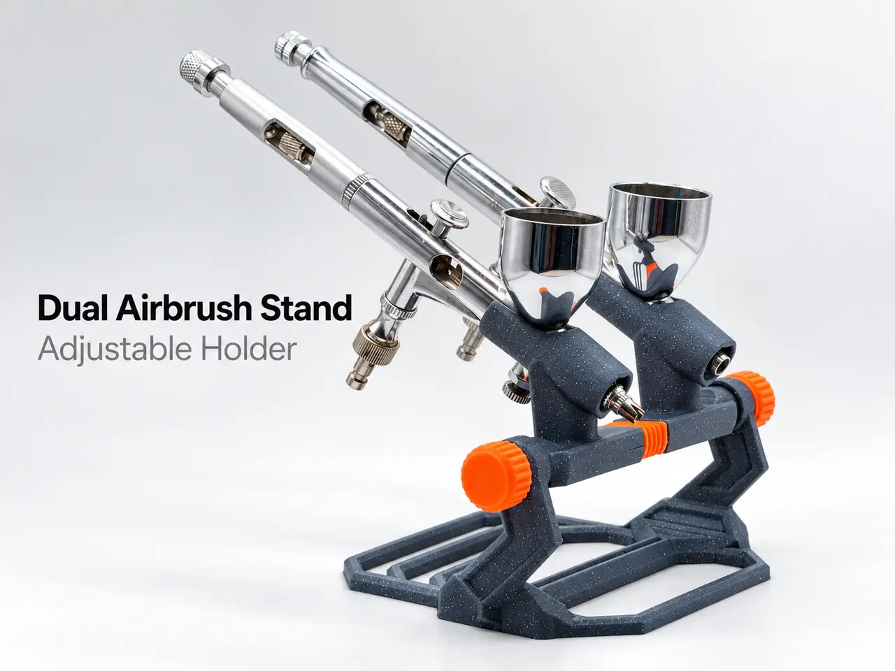 Dual Airbrush Stand | Adjustable Holder — modelo 3D