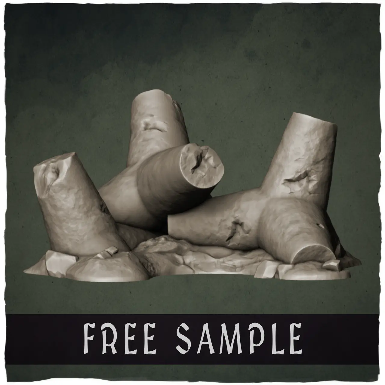 Free Sample: Fields of Penance — Grimdark Terrain for Trench Warfare — modelo 3D