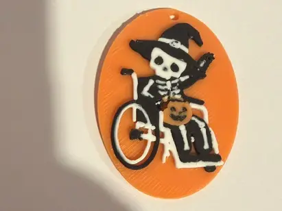 Halloween Earring Skeleton wheelchair — modelo 3D