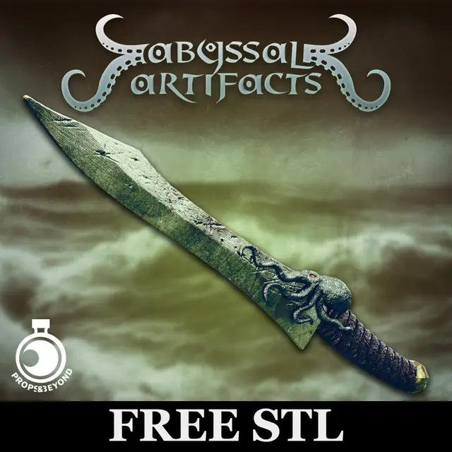 Abyssal Artifacts - Ceremonial Dagger - FREE STL — modelo 3D