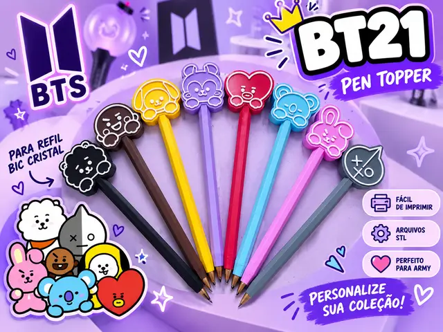 Canetas BT21 BTS | ARMY | Pen Topper — modelo 3D