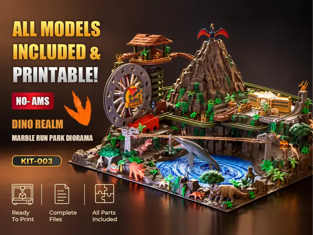 DINO REALM: Marble Run Park Diorama (Kit-003) — modelo 3D